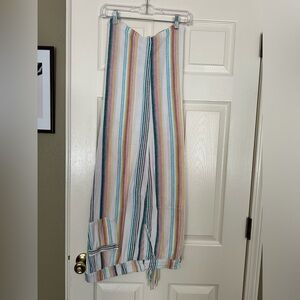 Plus size wide leg linen pants